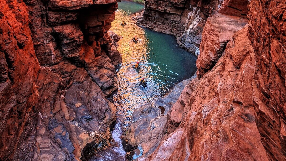 River and rock formations in Karijini