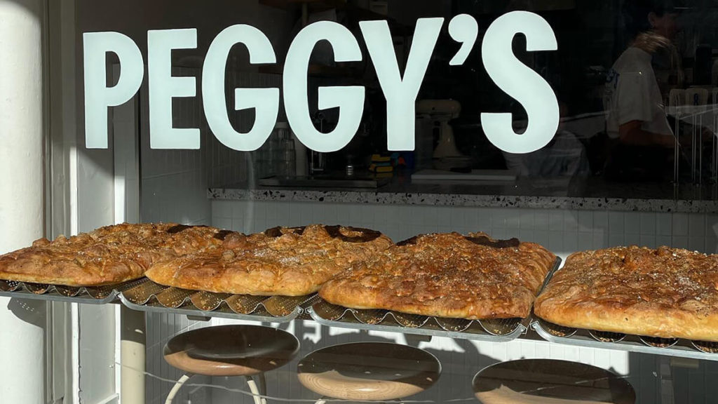 Peggy's bread in storefront